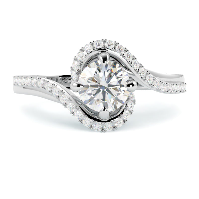 Pierścionek z diamentem Bianca – złoto białe 585 – GOLDPORT